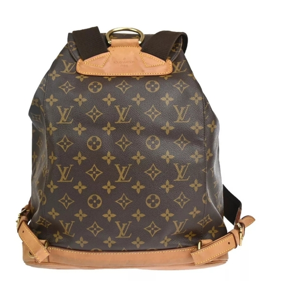 LOUIS VUITTO Montsouris GM Backpack Bag Monogram Leather Brown BAG - Picture 2 of 14